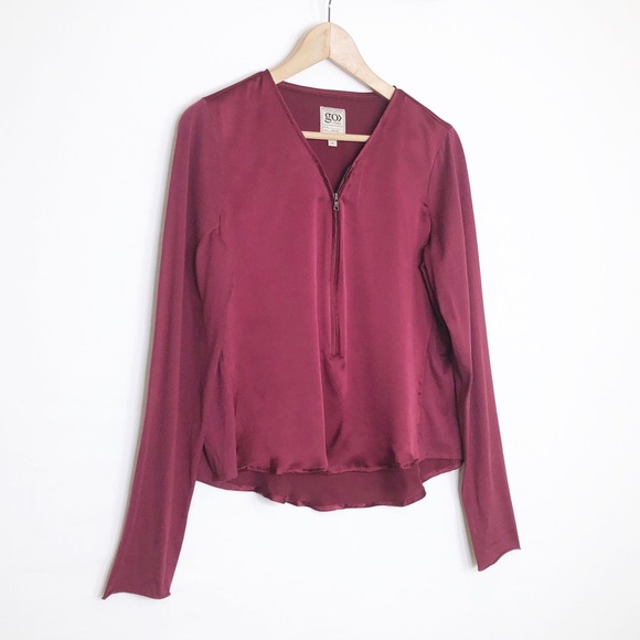 G.O. Silk go, zippy, redux Burgundy top - Picture 7 of 10